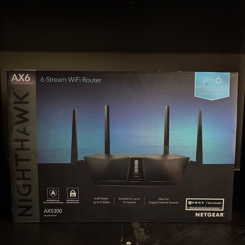 NETGEAR - Nighthawk AX5300 Dual-Band Wi-Fi 6 Router - Black - RAX49S-100NAS - UD